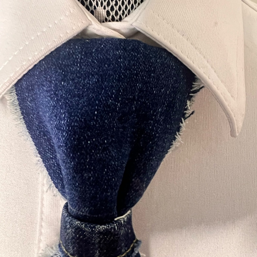 Denim Tie necklaces with Colorful embellishments. - Picture 3 of 4